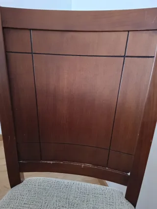 6 Sillas Comedor Madera Maciza Tapizadas