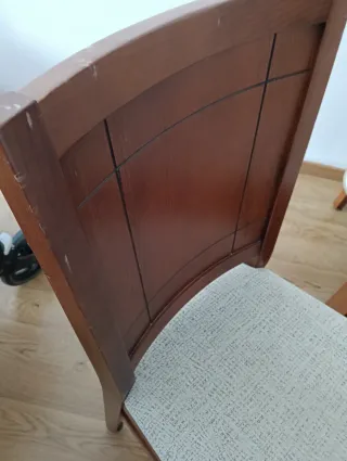 6 Sillas Comedor Madera Maciza Tapizadas