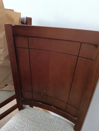 6 Sillas Comedor Madera Maciza Tapizadas