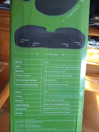 Cuscino ergonomico AROVA ZD02 per sedia