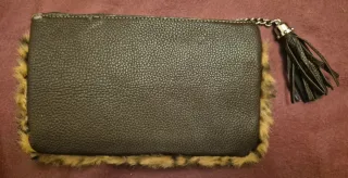 3 Bolso piel leopardo y negro, monedero y bolso