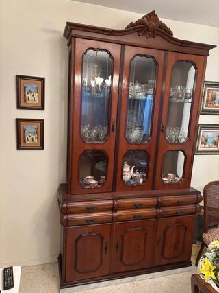 Vitrina de madera y cristal