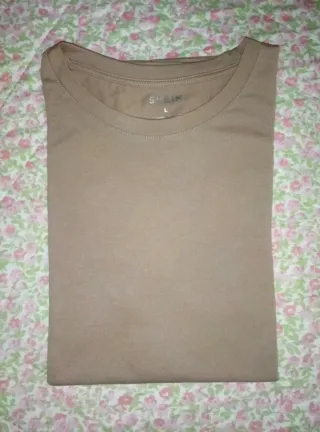 Camiseta básica marrón L