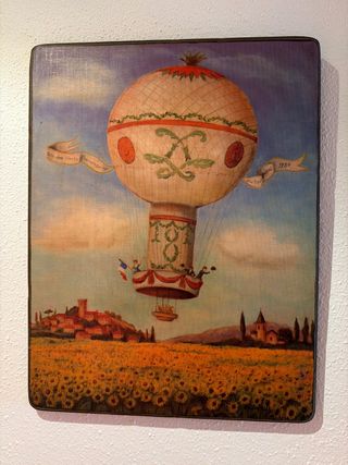 Cuadro madera globo aerostático