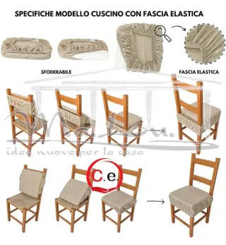 Cuscini sedia 6 pezzi