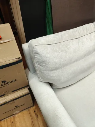 Conjunto de 2 sofás  2 plazas anchas tejido beige