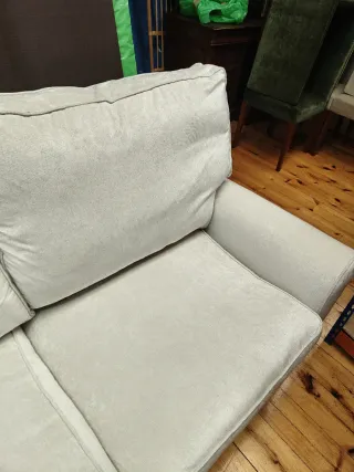 Conjunto de 2 sofás  2 plazas anchas tejido beige