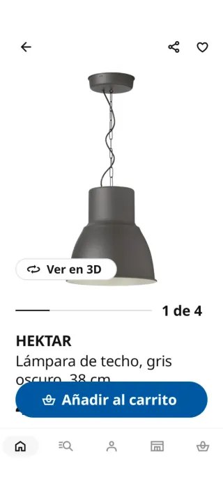 Lámpara Hektar Ikea 38cm Negra