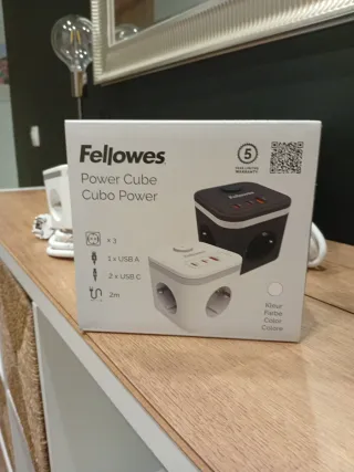 Cubo de Enchufe Portátil Fellowes USB