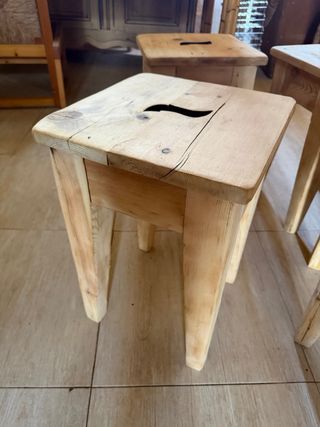 Taburetes de madera rústicos (4 unidades)