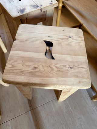 Taburetes de madera rústicos (4 unidades)