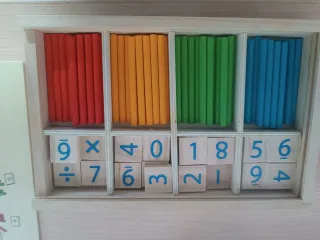 Juego de cálculo de madera Montessori