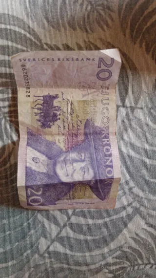 Billete Sueco 20 Coronas Antiguo