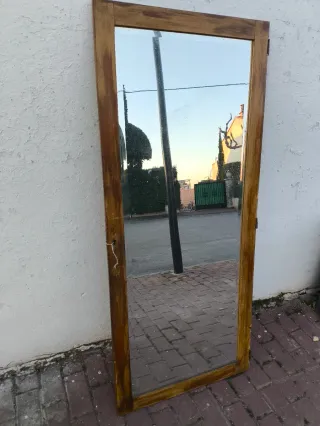 Espejo grande madera y cristal