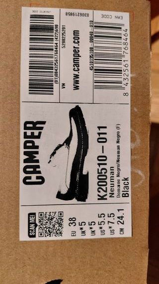 Zapatos Camper Neuman Talla 38 Negros para mujer