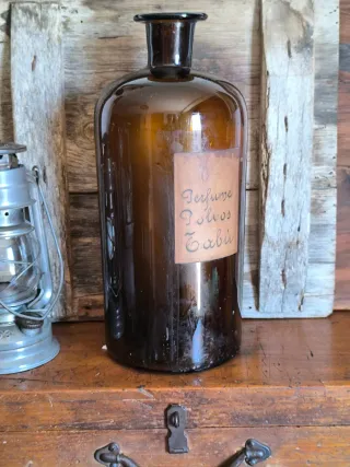 Gran Frasco de boticario Albarelo vidrio soplado