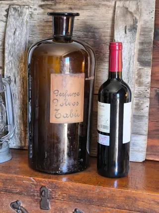 Gran Frasco de boticario Albarelo vidrio soplado