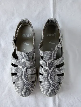 Sandali Ara donna motivo pitone grigio/bianco