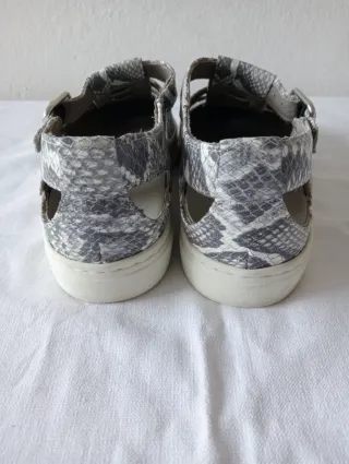 Sandali Ara donna motivo pitone grigio/bianco