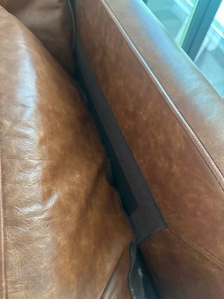 Sofá grande piel sintetica marrón