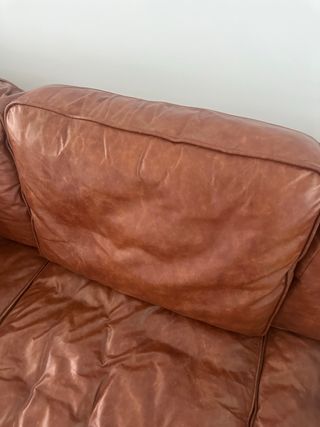 Sofá grande piel sintetica marrón