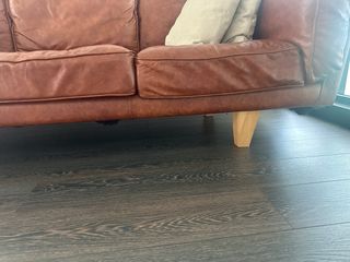 Sofá grande piel sintetica marrón