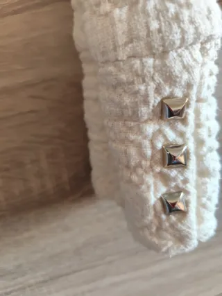 Chaqueta Zara Blanca Texturizada