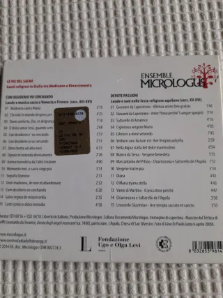 CD Le Vie del Sacro - Ensemble Micrologus