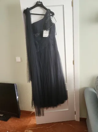 Vestido fiesta tul Propovias azul marino