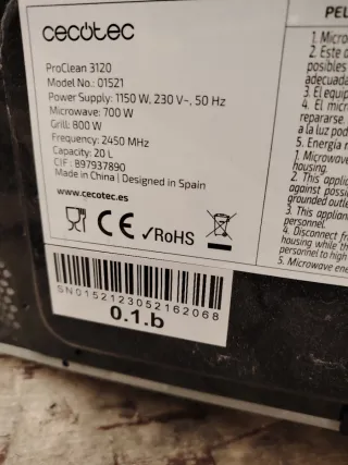 Microondas Cecotec 3D Wave Grill