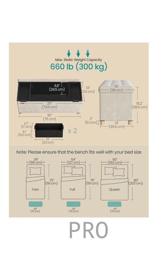 Banco otomano de almacenamiento 77L