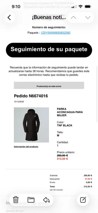 Parka The North Face Aconcagua Negra