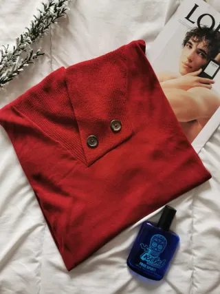 Jersey Hombre Cuello Alto Rojo