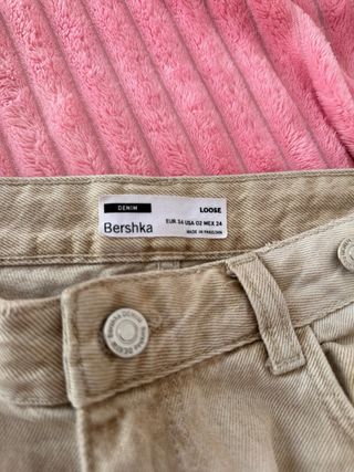 Pantalón ancho beige