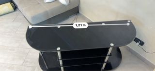 Mobile porta TV in vetro nero