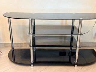 Mobile porta TV in vetro nero