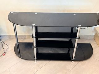 Mobile porta TV in vetro nero