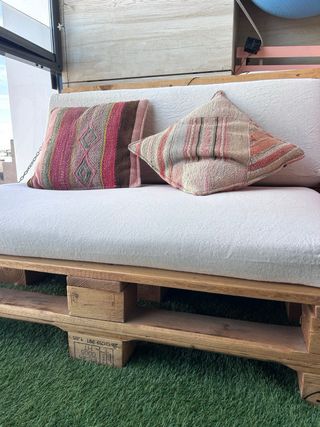 Sofá Sillón Palet Madera con colchones y funda