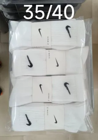 Pack 12 pares calcetines altos blancos talla 35-40
