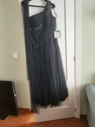 Vestido fiesta tul Pronovias azul solo usado una