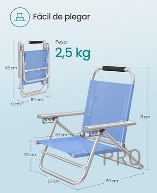 Silla de playa plegable portátil - Songmics