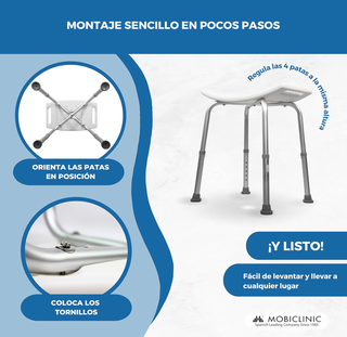 Taburete de baño regulable Mobiclinic San Fermín