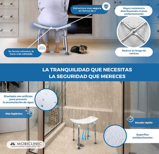 Taburete de baño regulable Mobiclinic San Fermín