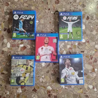 5 Juegos PS4 FIFA (FC24, FC25, FIFA 20, 17, 18)