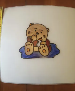 Lámpara techo infantil cristal labrado