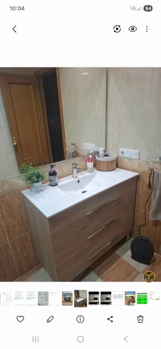 Mueble de baño madera con espejo