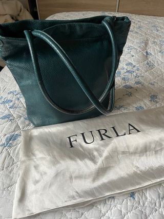 Bolso piel verde botella FURLA