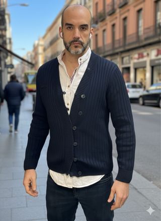 Cárdigan Zara Gris Talla L