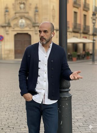 Cárdigan Zara Gris Talla L