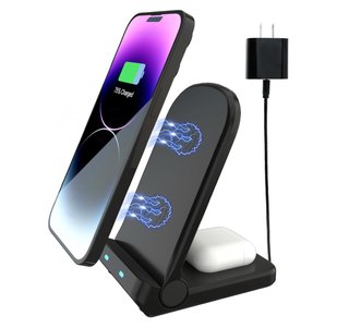 Cargador inalámbrico 2 en 1 con carga rápida 15W